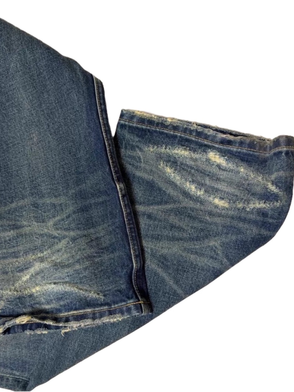 Celine SS24 Kurt Denim Jeans Destroyed Blue Marble Wash Size 32 - Picture 5 of 6